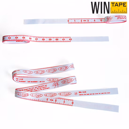 인치 단위의 새로운 브래지어 측정 테이프